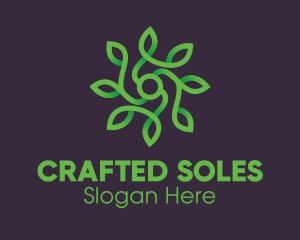 Green Vine Flower logo design