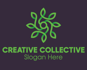 Green Vine Flower logo design