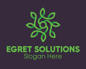 Green Vine Flower logo design