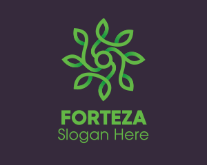 Green Vine Flower logo design