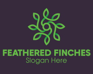 Green Vine Flower logo design