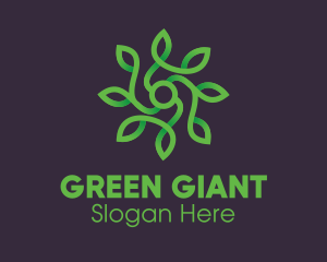 Green Vine Flower logo design