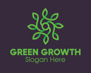 Green Vine Flower logo design