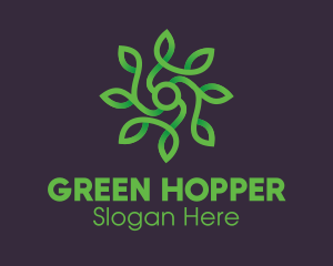 Green Vine Flower logo design