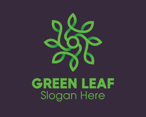 Green Vine Flower logo design