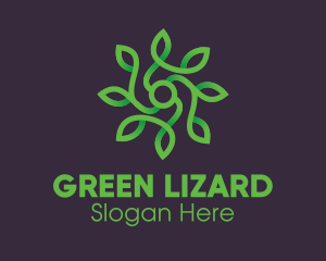 Green Vine Flower logo design