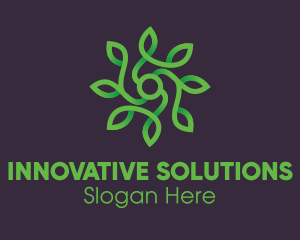 Green Vine Flower logo design