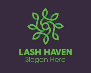 Green Vine Flower logo design