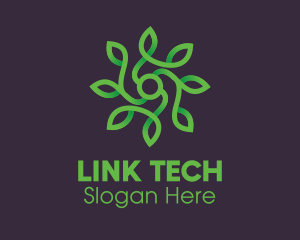 Green Vine Flower logo design