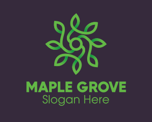 Green Vine Flower logo design