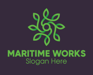 Green Vine Flower logo design