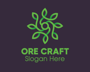 Green Vine Flower logo design