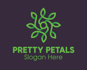 Green Vine Flower logo design