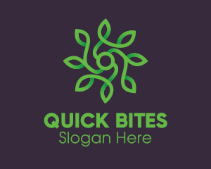 Green Vine Flower logo design