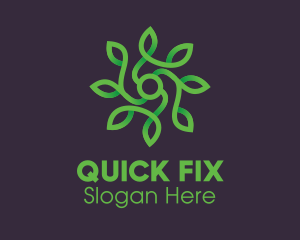 Green Vine Flower logo design