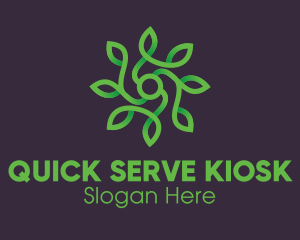 Green Vine Flower logo design