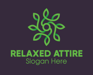 Green Vine Flower logo design