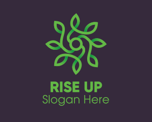 Green Vine Flower logo design