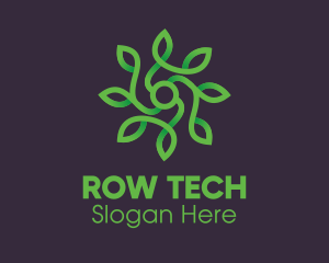 Green Vine Flower logo design