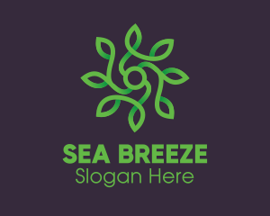 Green Vine Flower logo design