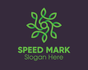 Green Vine Flower logo design