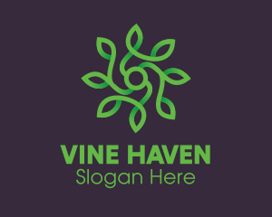 Green Vine Flower logo design