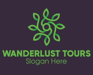 Green Vine Flower logo design