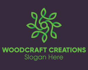 Green Vine Flower logo design