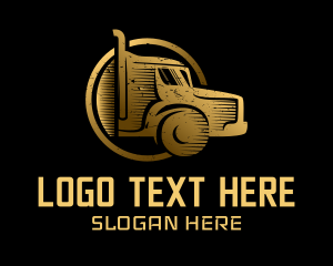 Trailer - Golden Trucking Logistics logo design