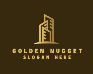 Golden Skyscraper Property logo design