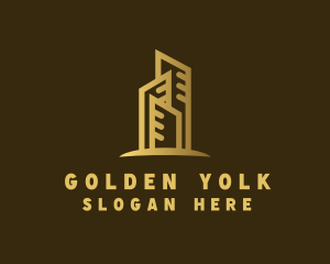 Golden Skyscraper Property logo design