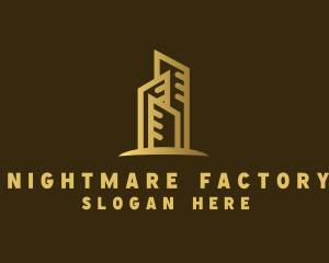 Golden Skyscraper Property logo design