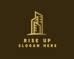 Golden Skyscraper Property logo design