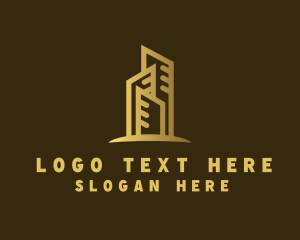 Golden - Golden Skyscraper Property logo design
