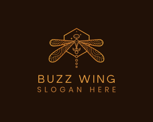 Dragonfly Insect Wings logo design