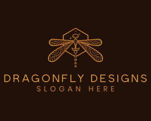 Dragonfly Insect Wings logo design