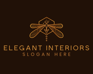 Dragonfly Insect Wings logo design