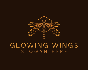 Dragonfly Insect Wings logo design