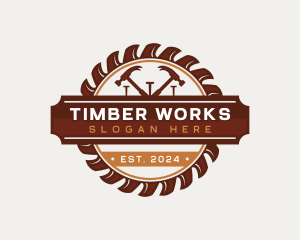 Sawmill - Hammer Sawmill Woodwork logo design