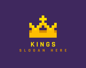 Pixelated Royal Crown logo design