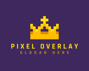 Crown King Pixelated logo design