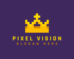 Crown King Pixelated logo design