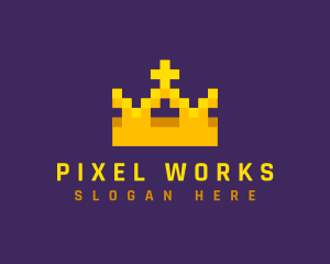 Pixel - Pixelated Royal Crown logo design