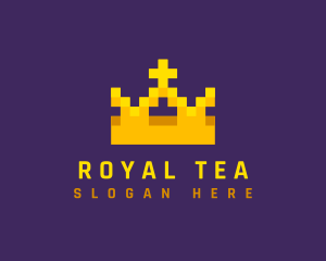 Pixelated Royal Crown logo design