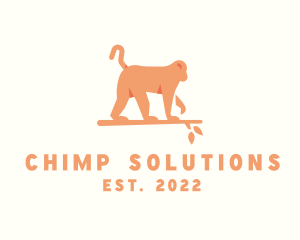 Chimpanzee - Wild Monkey Branch logo design
