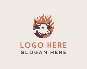 Cow - Hot Beef Steakhouse logo design