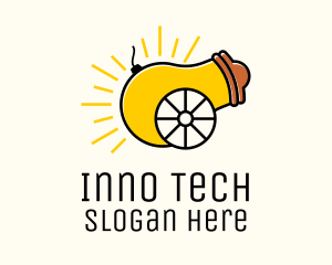 Innovative - Lightbulb Cannon Lighting logo design