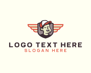 Boy - Delivery Guy Wings logo design