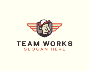 Crew - Delivery Guy Wings logo design