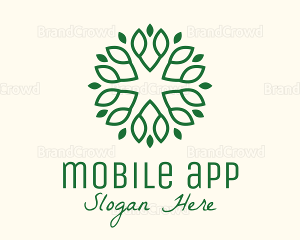 Decorative Green Leaves Logo